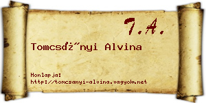 Tomcsányi Alvina névjegykártya